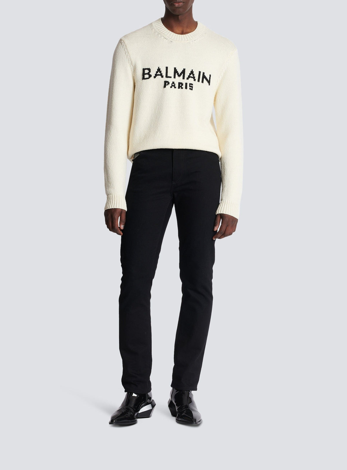 Wool crew-neck sweater - Beige