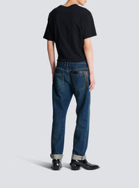 Pantalon droit en denim - Bleu Jean Brut & Noir