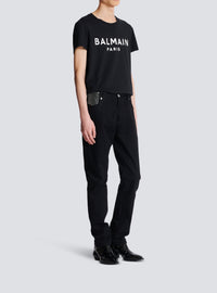 Straight-leg rhinestone denim trousers - Black & Crystal