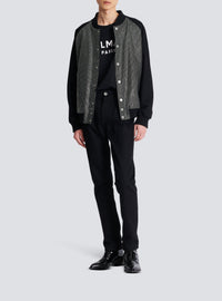 Straight-leg rhinestone denim trousers - Black & Crystal