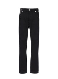 Straight-leg rhinestone denim trousers - Black & Crystal