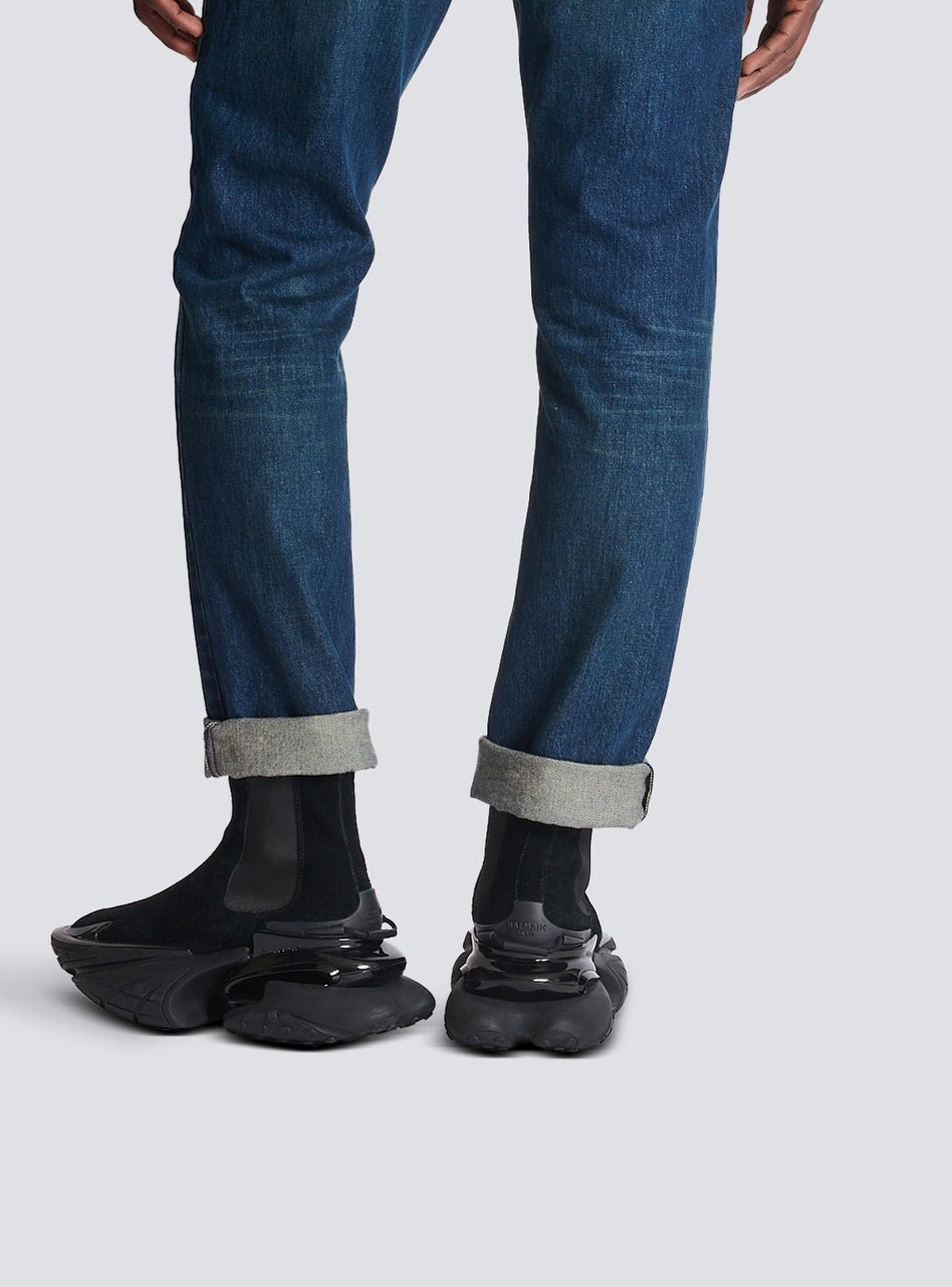 Pantalon droit vintage en denim - Bleu Jean Brut