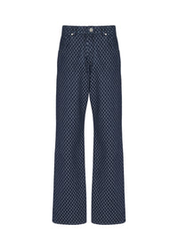Jean monogramme jacquard ample - Bleu Jean Brut & Bleu Jean