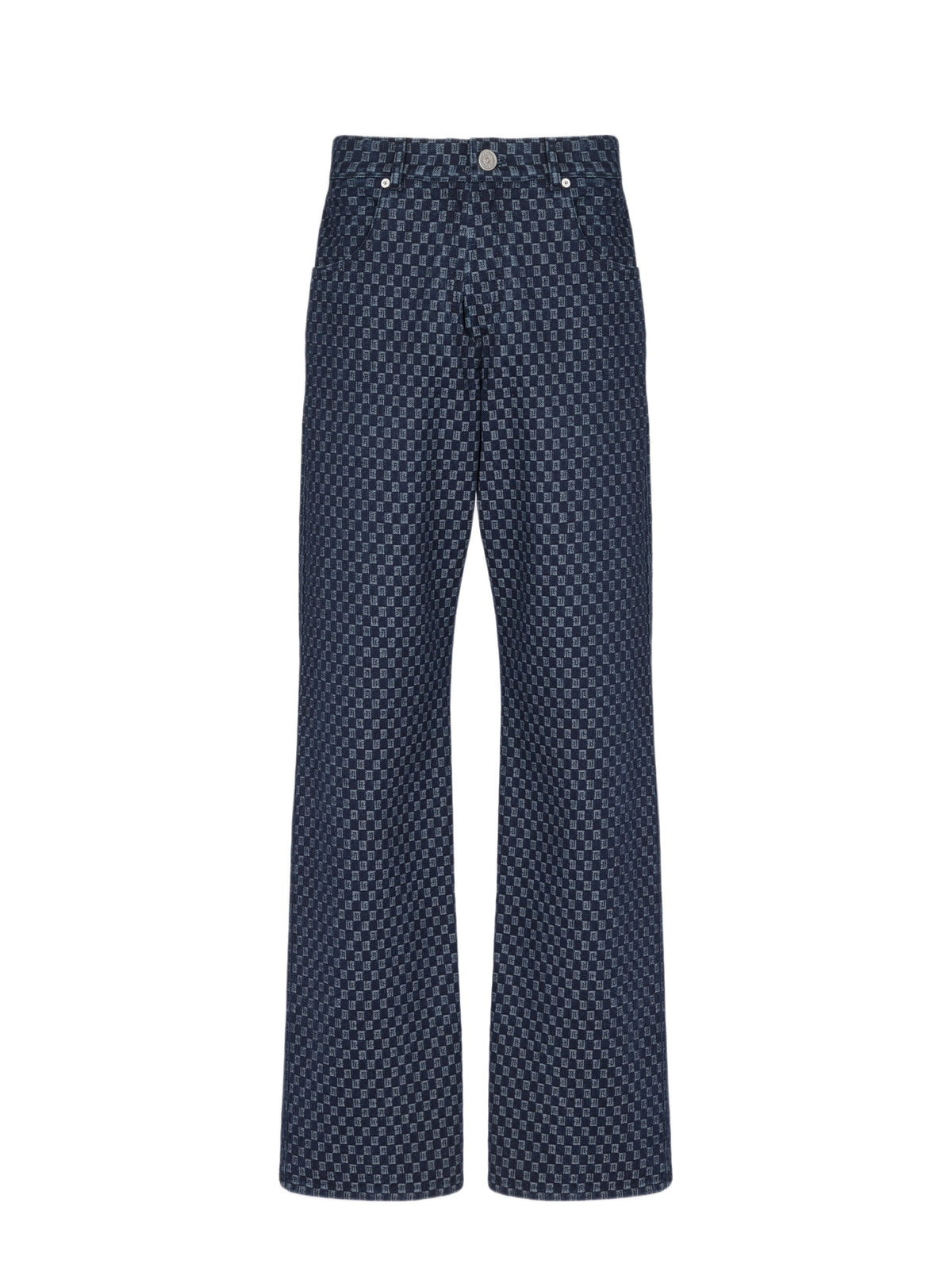 Jean monogramme jacquard ample - Bleu Jean Brut & Bleu Jean