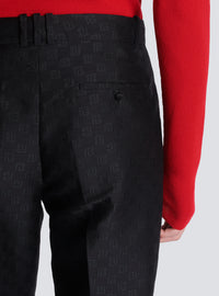 Pantalon droit mini monogramme - Noir & Noir