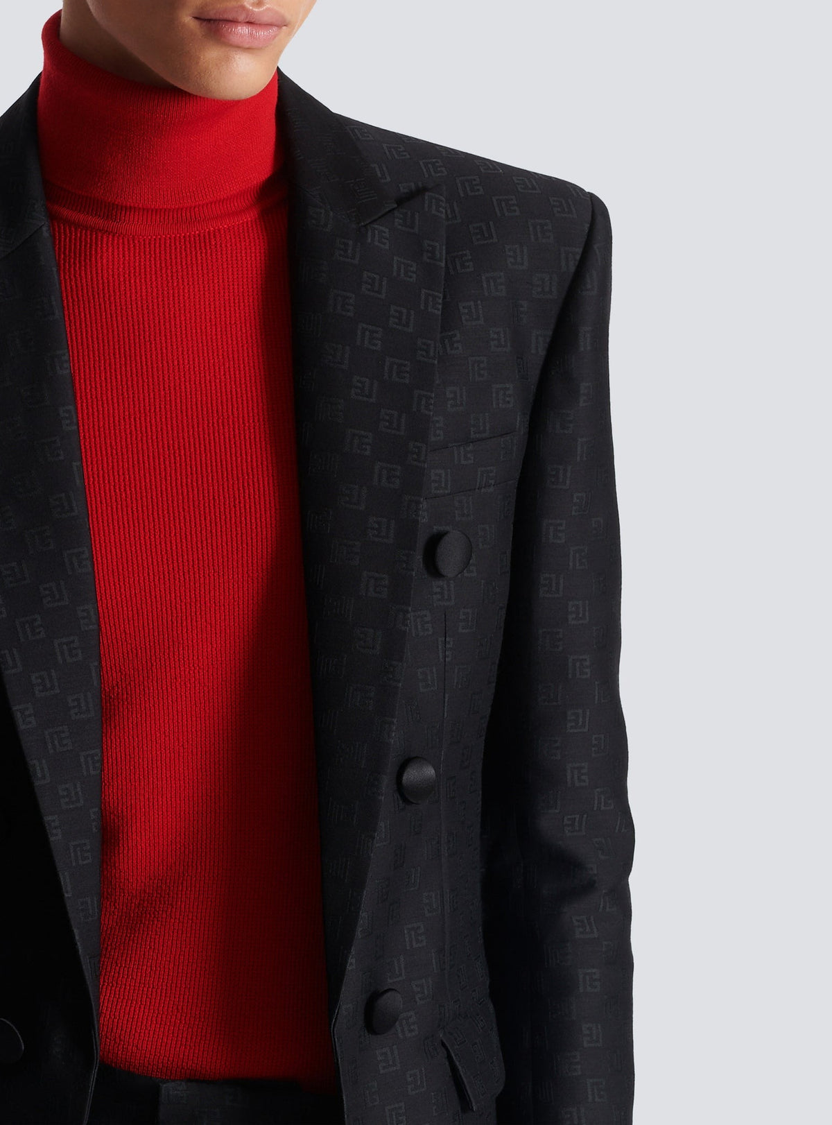 Veste mini monogramme en laine - Noir & Noir