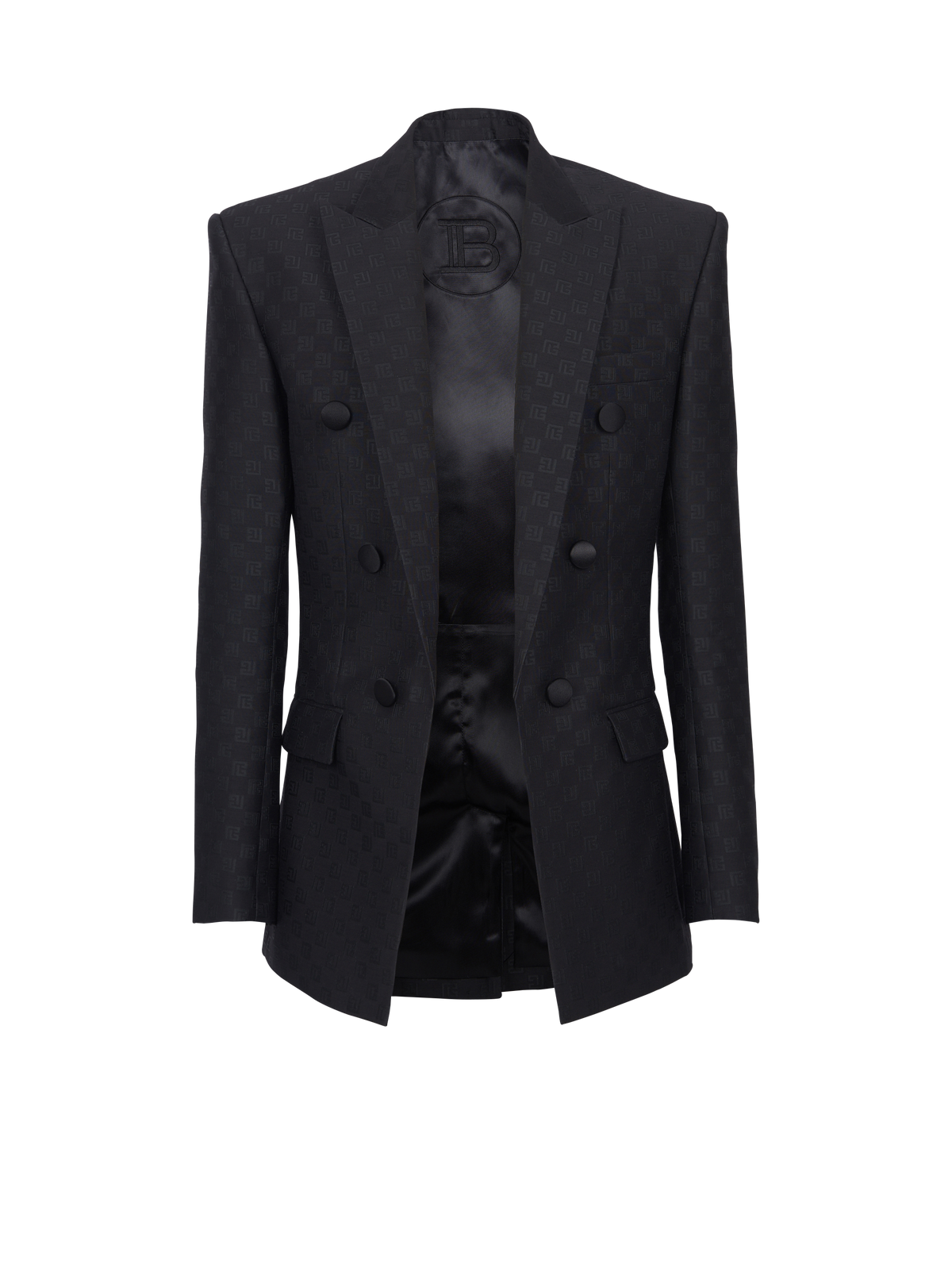 Veste en satin mini monogramme - Noir & Noir