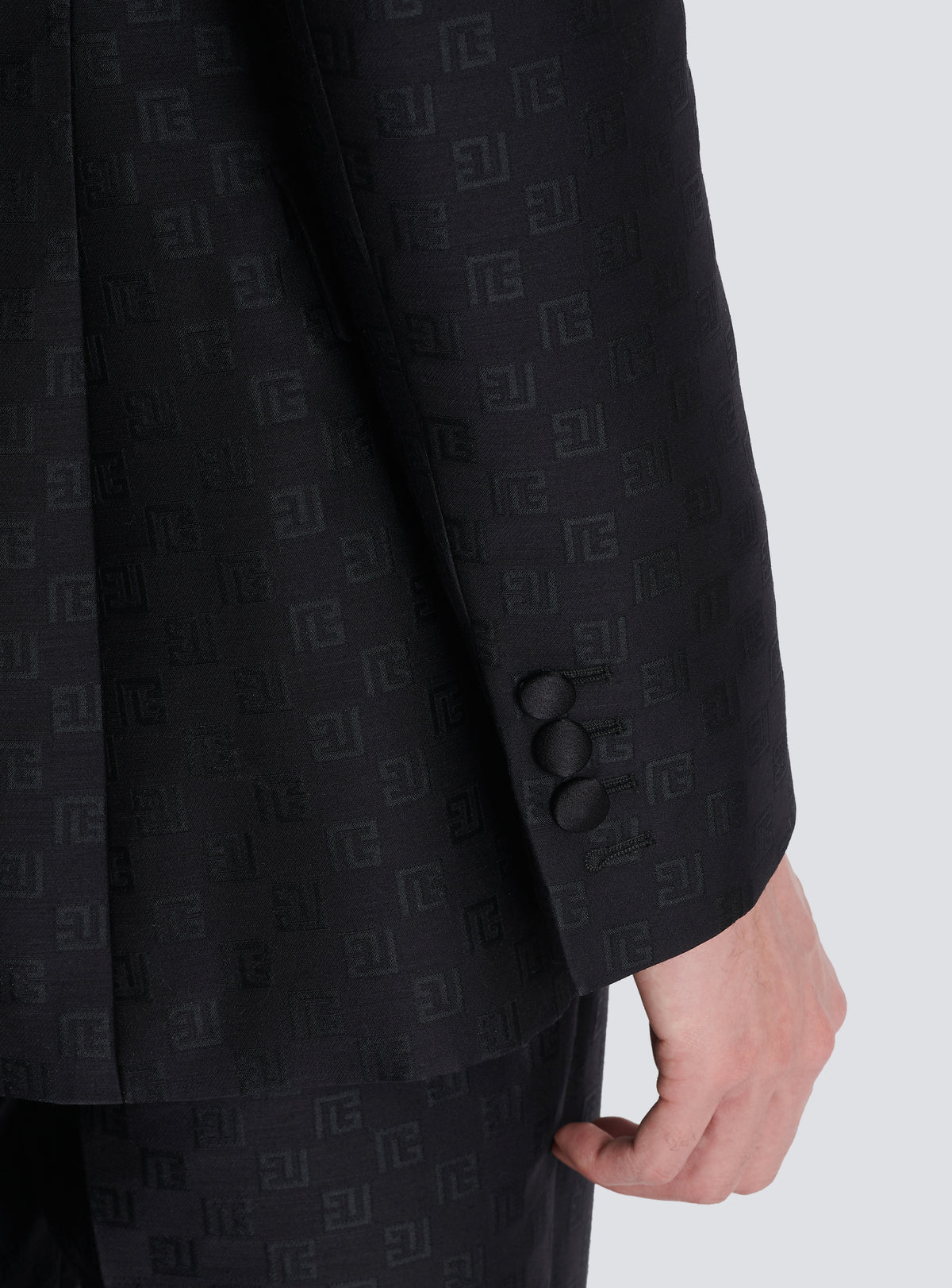 Veste en satin mini monogramme - Noir & Noir