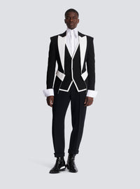 Veste double en crêpe - Noir & Blanc