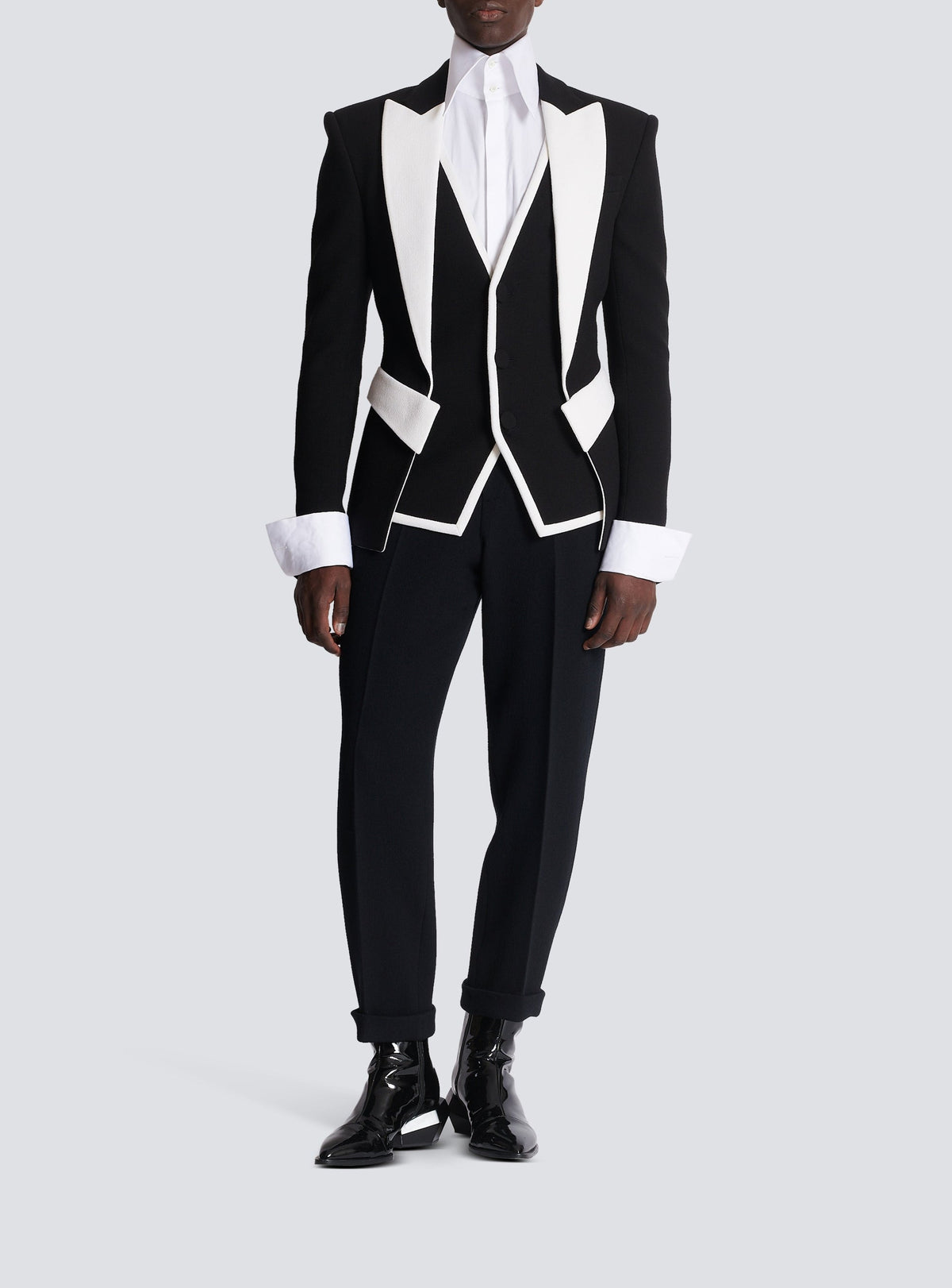 Veste double en laine - Noir & Blanc