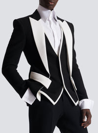 Veste double en laine - Noir & Blanc