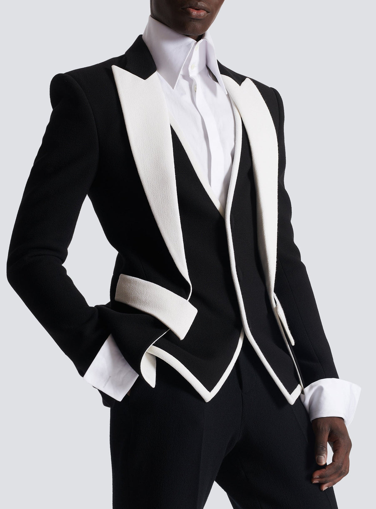 Veste double en laine - Noir & Blanc