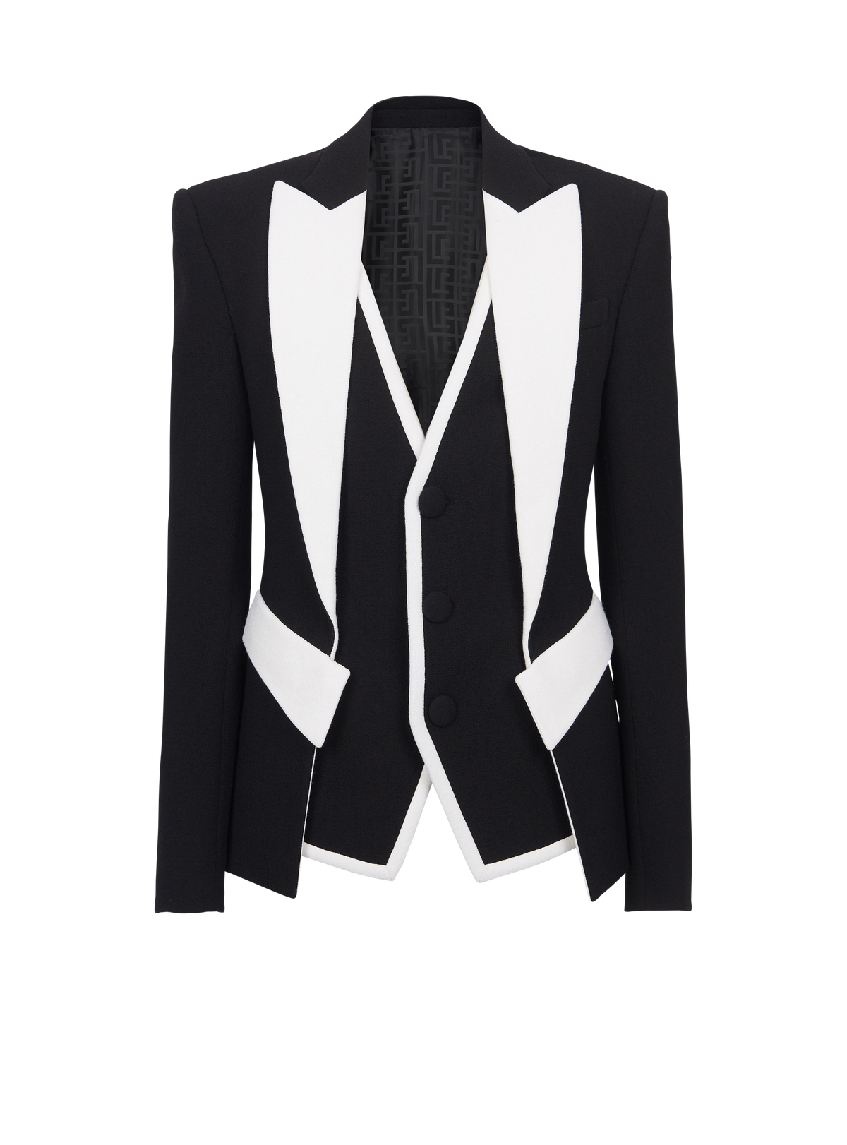 Veste double en crêpe - Noir & Blanc