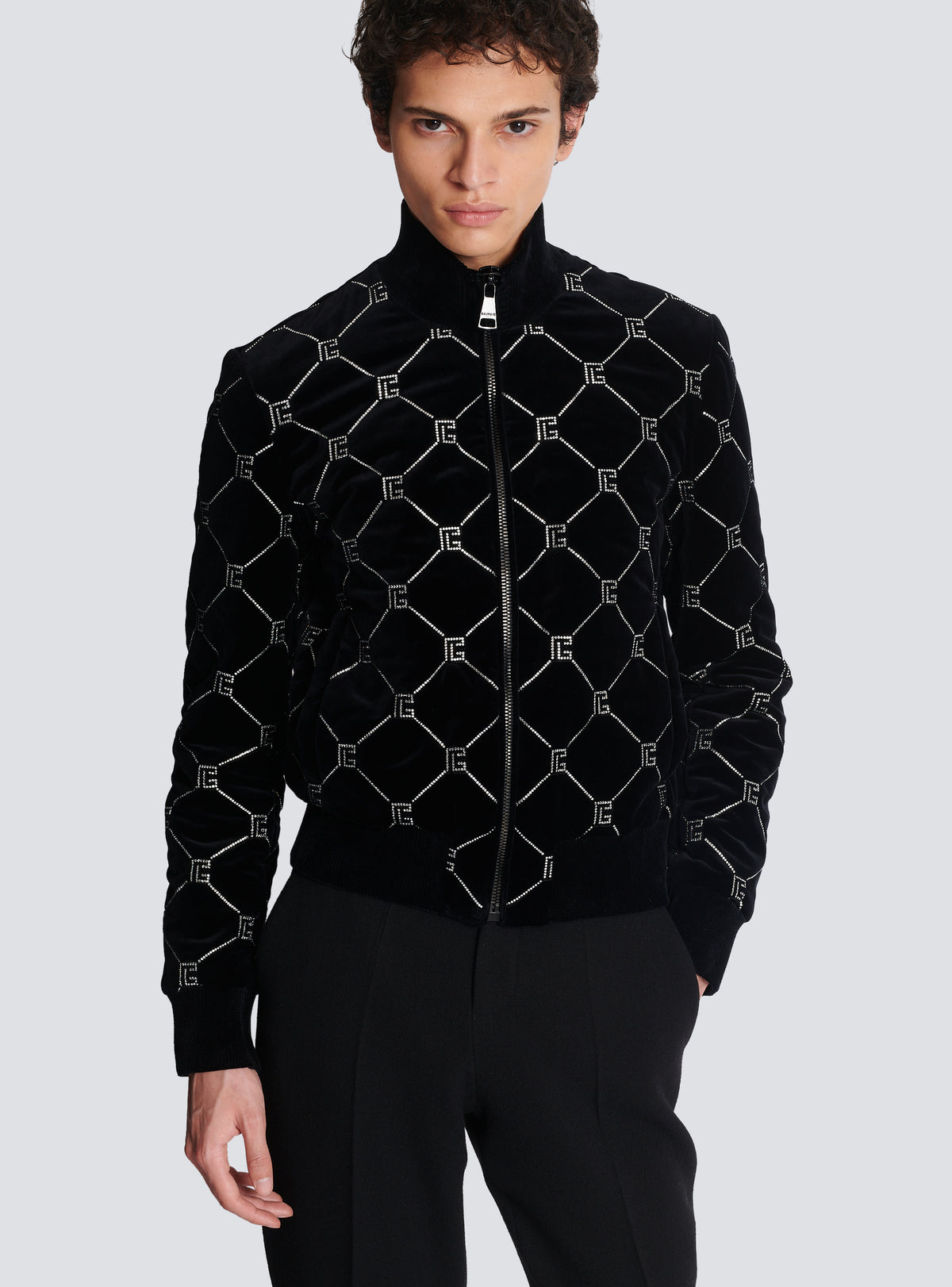 Bomber matelassé strassé - Noir & Cristal