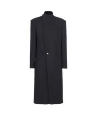 Manteau officier 1 bouton en laine - Noir