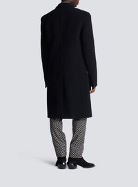 Manteau à double boutonnage en laine et cachemire - Noir