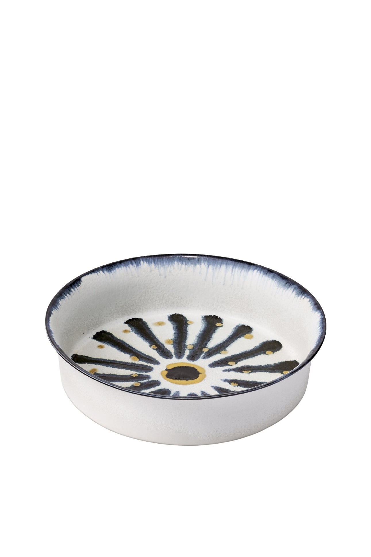 Large bohemian porcelain bowl - White