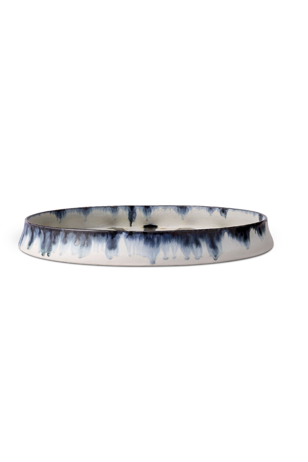 Grand plat rond bohème en porcelaine - White