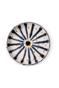 Grand plat rond bohème en porcelaine - White