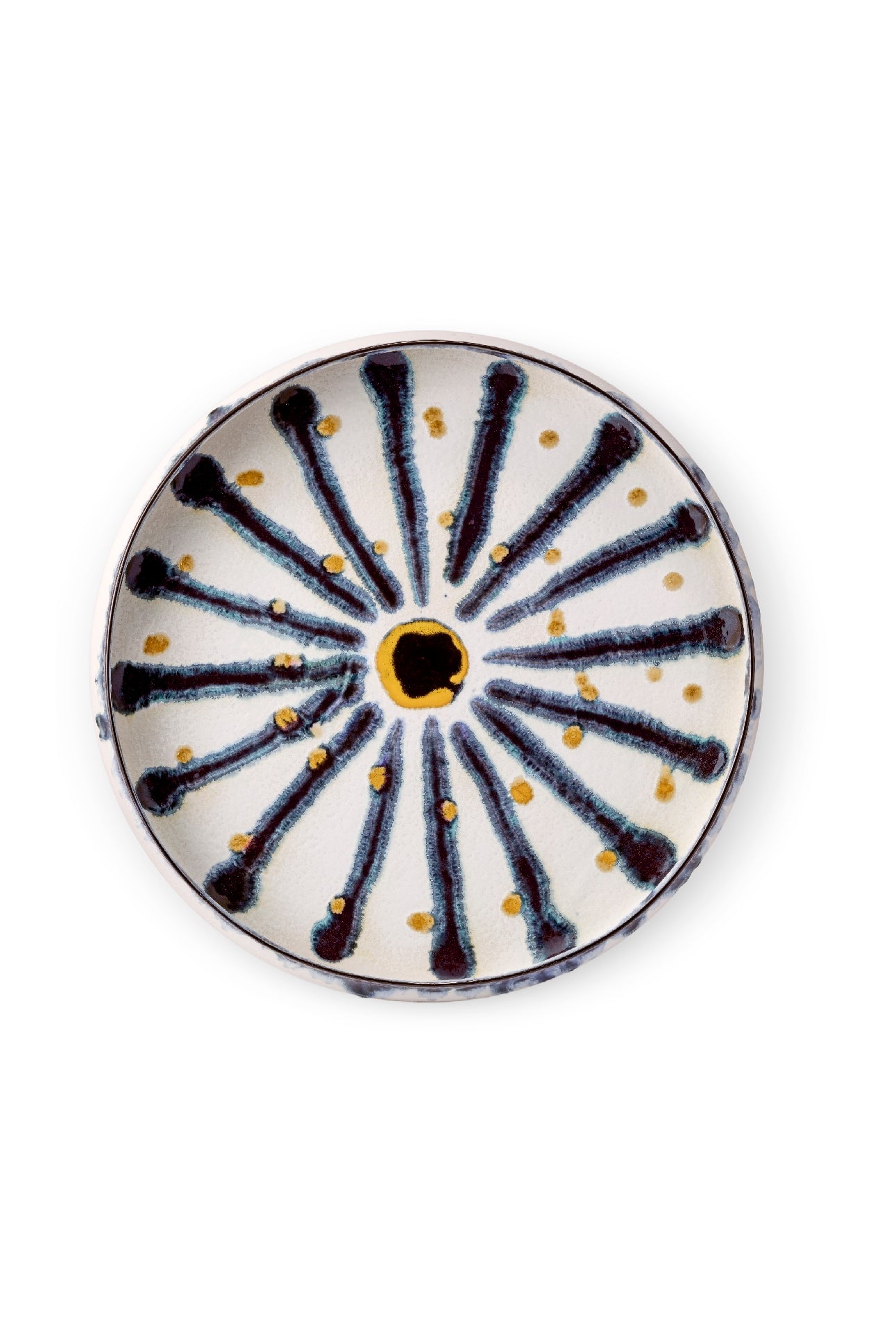 Grand plat rond bohème en porcelaine - White