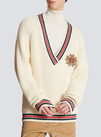Knitted wool sweater - White