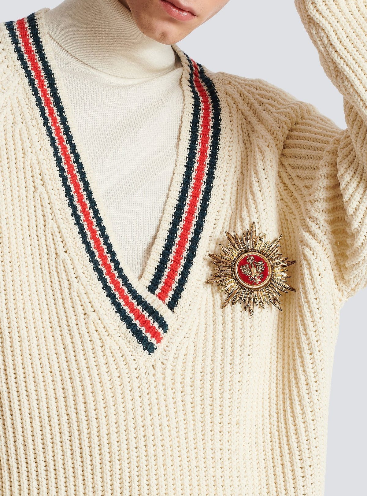 Knitted wool sweater - White