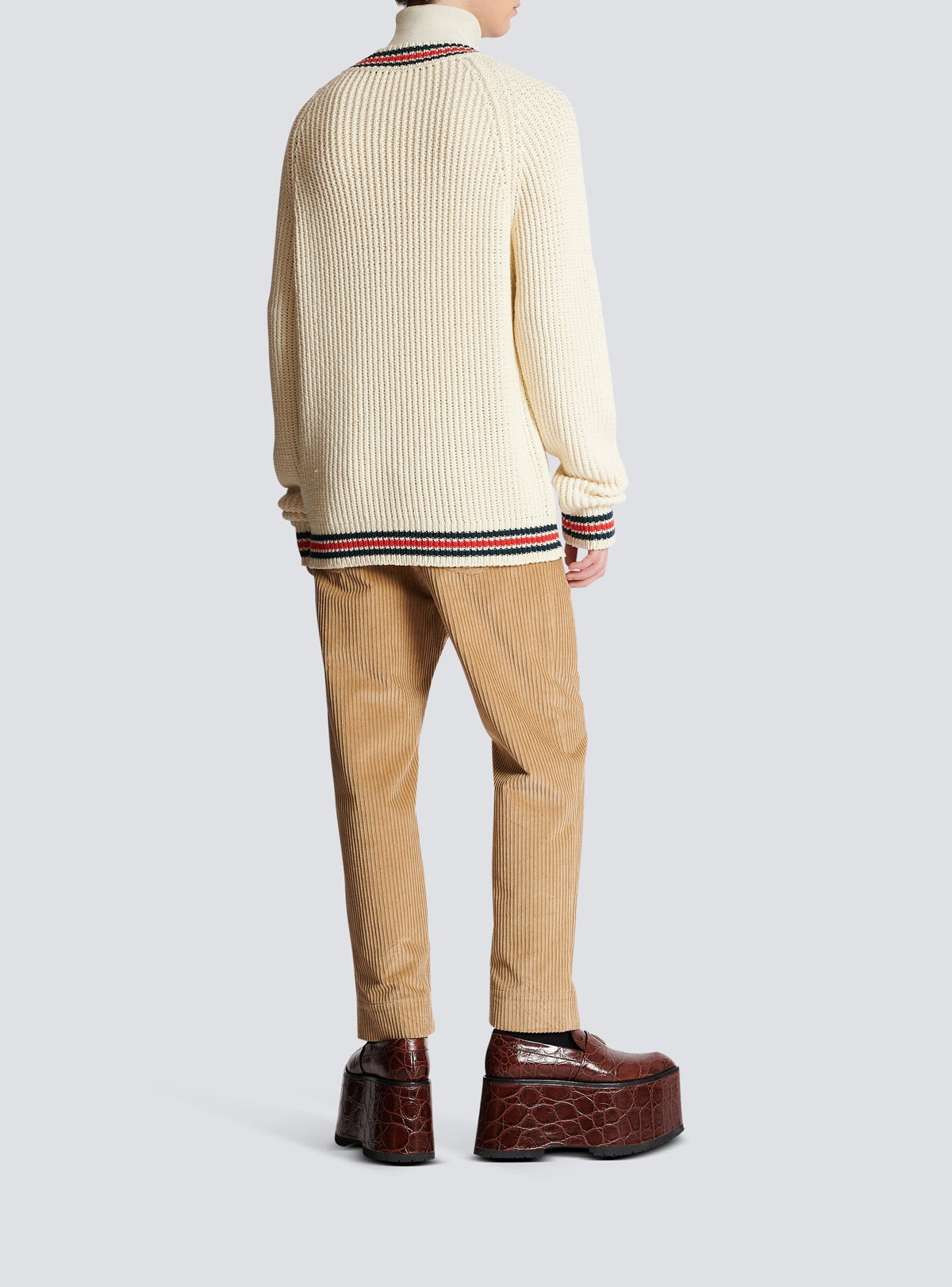 Knitted wool sweater - White