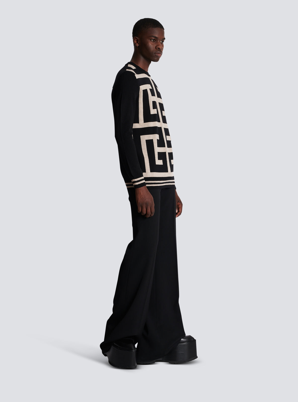 Pull maxi monogramme - Ivoire & Noir