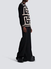Maxi monogram wool sweater - Ivory & Black