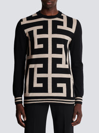 Pull maxi monogramme - Ivoire & Noir
