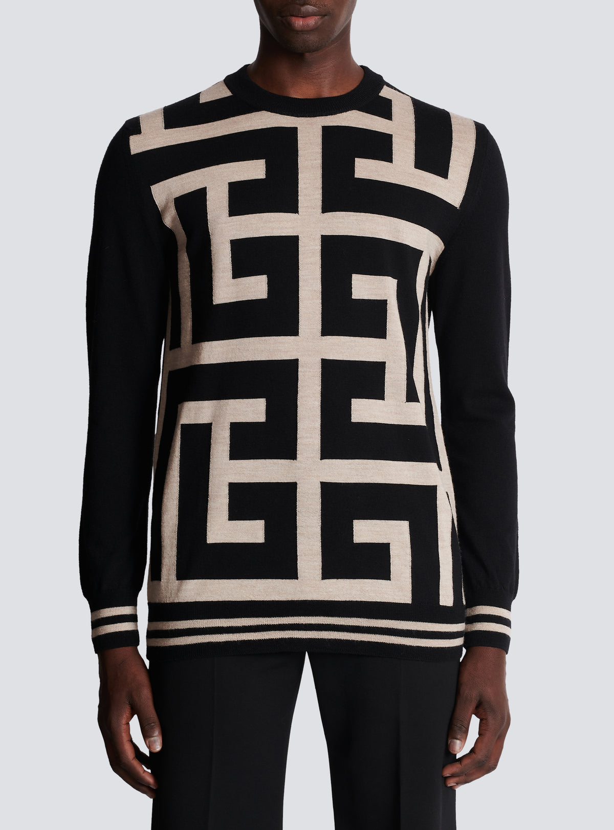 Pull maxi monogramme - Ivoire & Noir