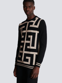 Pull maxi monogramme - Ivoire & Noir
