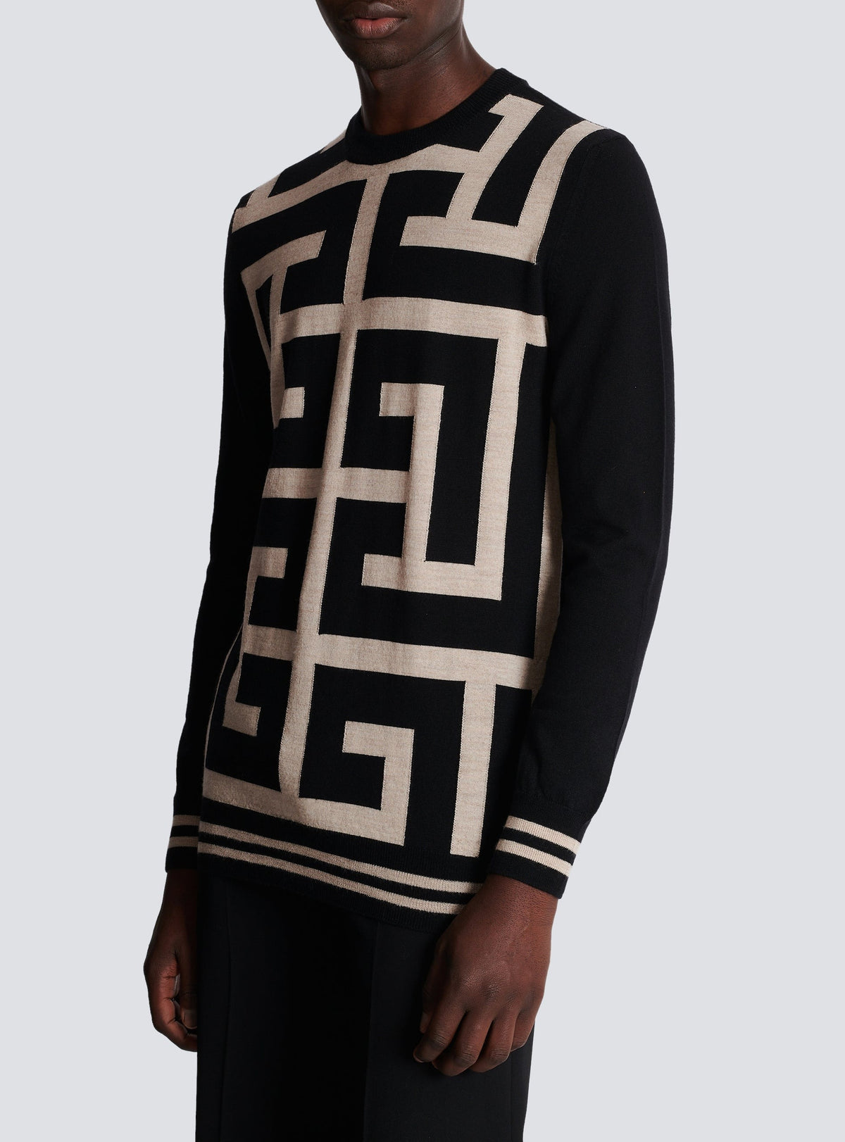 Maxi monogram wool sweater - Ivory & Black