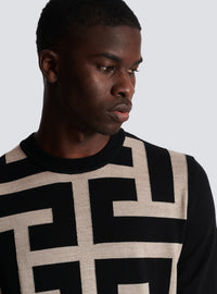 Pull maxi monogramme - Ivoire & Noir
