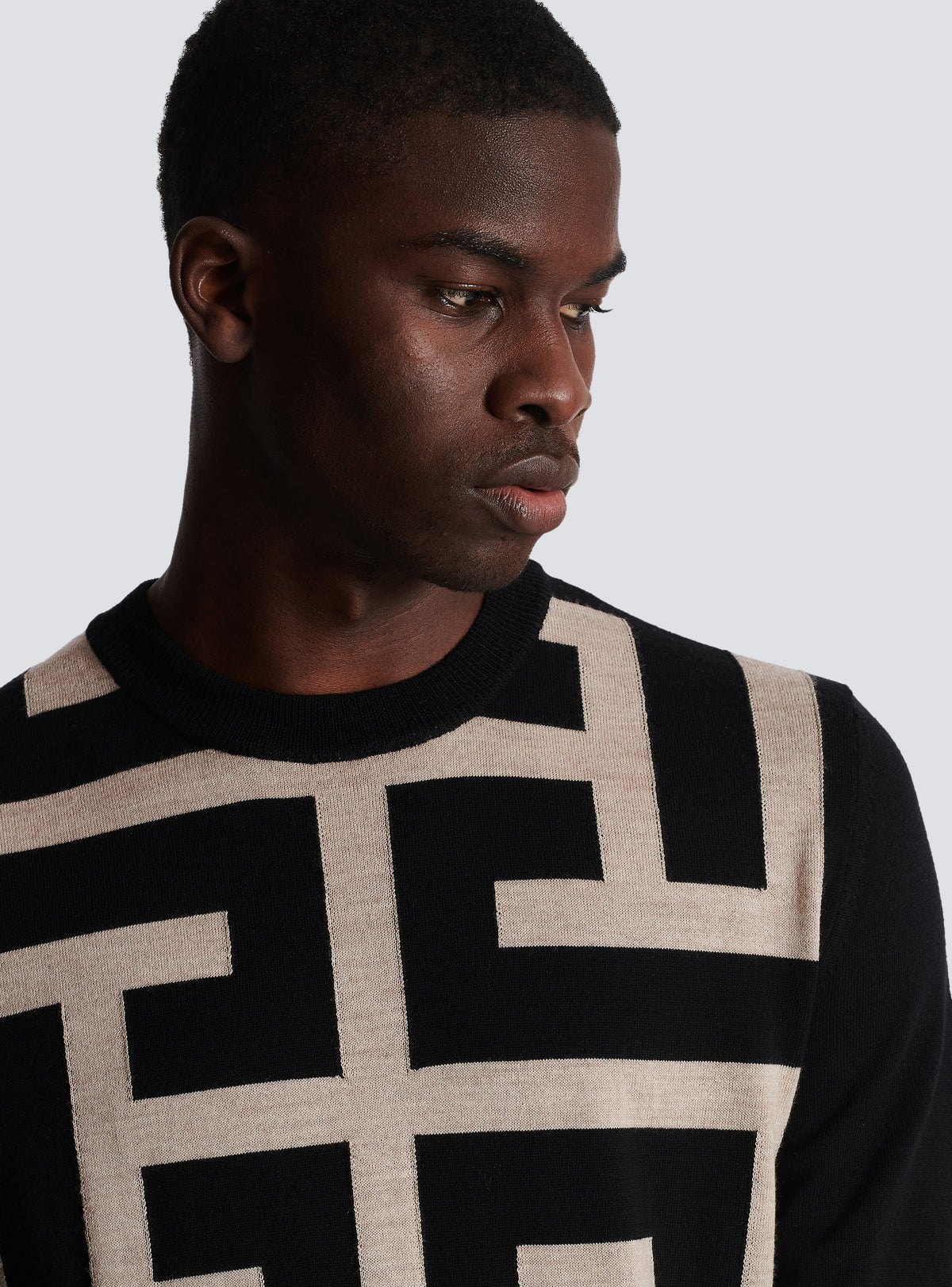 Pull maxi monogramme - Ivoire & Noir