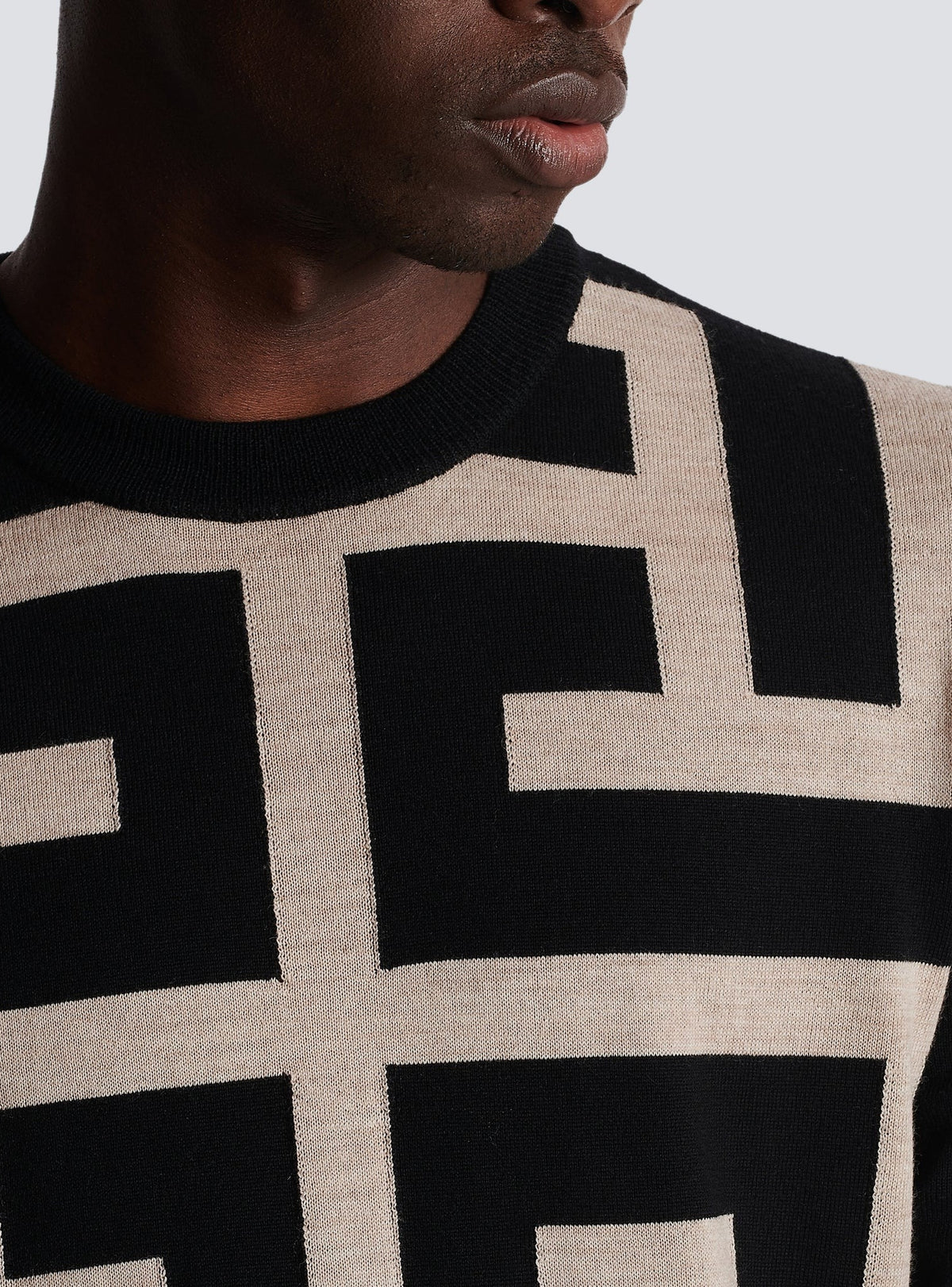 Maxi monogram wool sweater - Ivory & Black