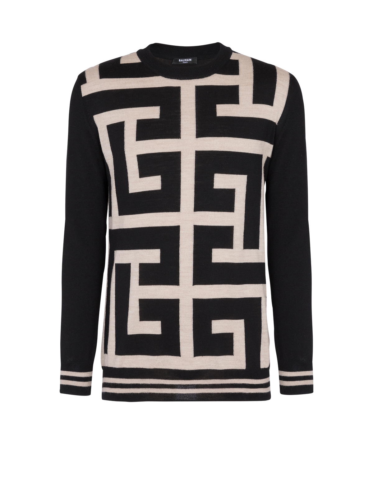 Pull maxi monogramme - Ivoire & Noir