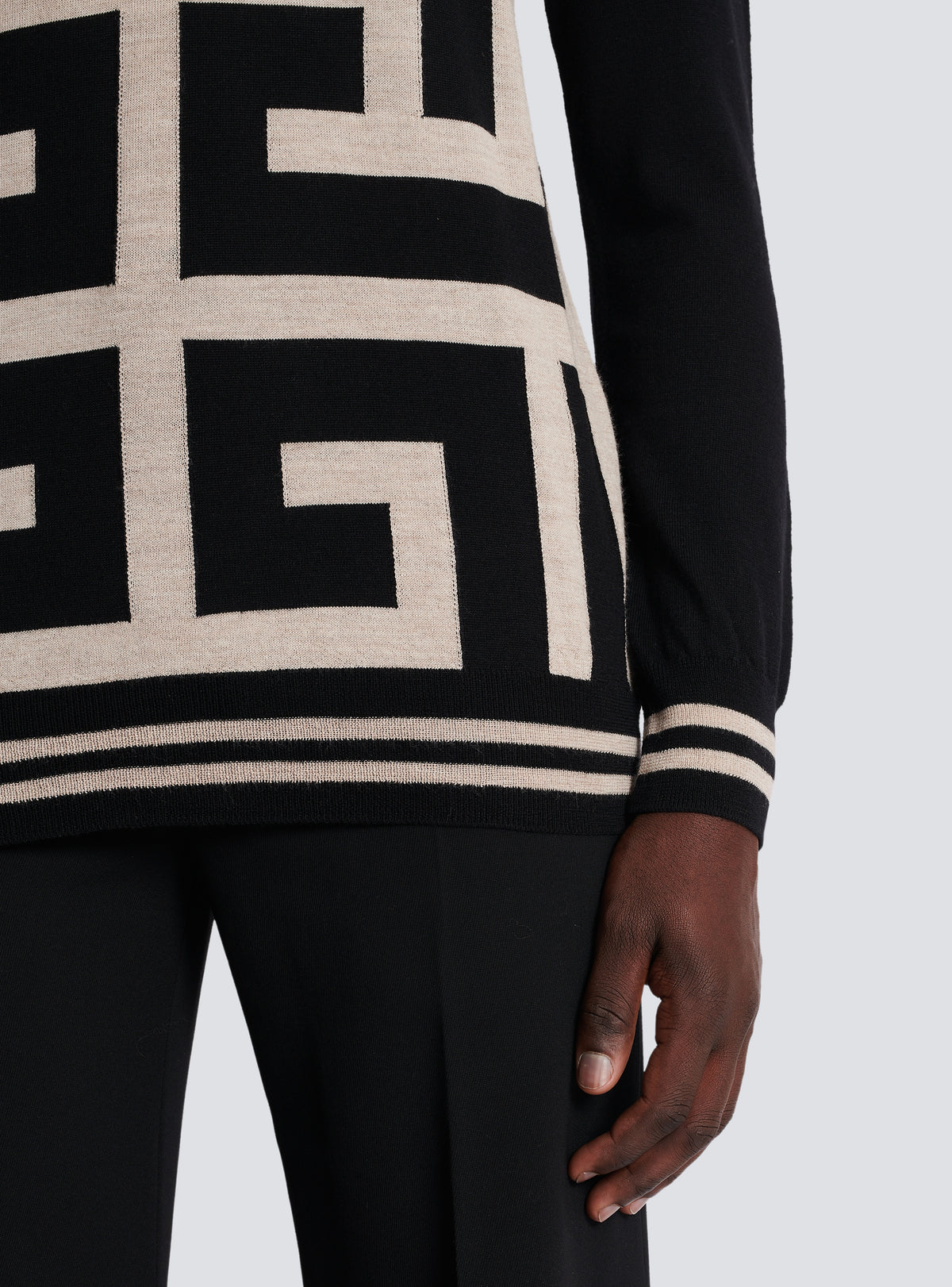 Pull maxi monogramme - Ivoire & Noir