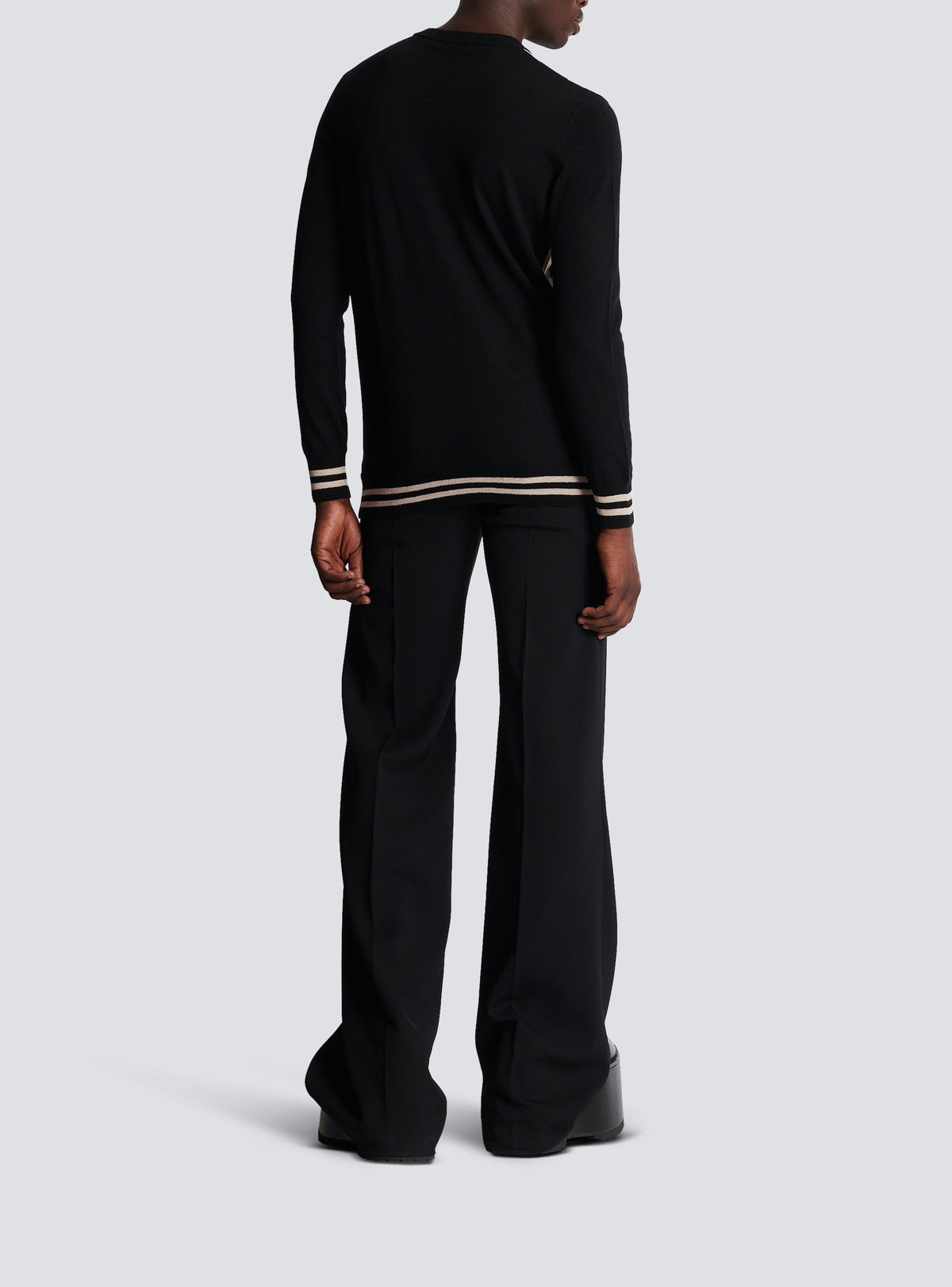 Maxi monogram wool sweater - Ivory & Black