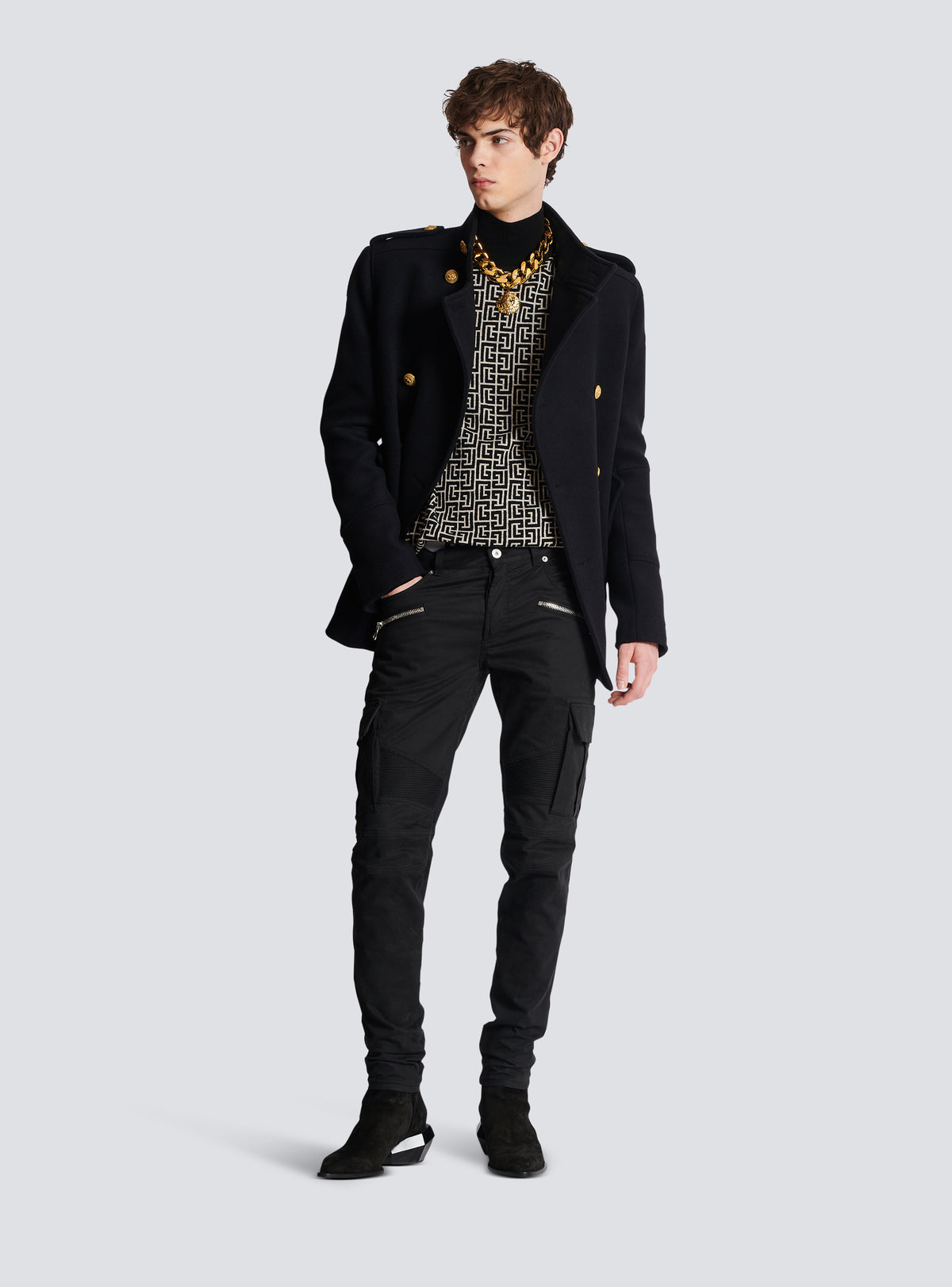 Pantalon cargo en coton effilé - Noir