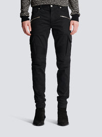 Pantalon cargo en coton effilé - Noir