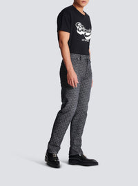 Monogram jacquard denim jeans - Washed Black