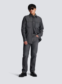 Jean en denim jacquard monogramme - Noir Délavé