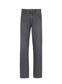 Monogram jacquard denim jeans - Washed Black