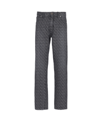 Jean en denim jacquard monogramme - Noir Délavé