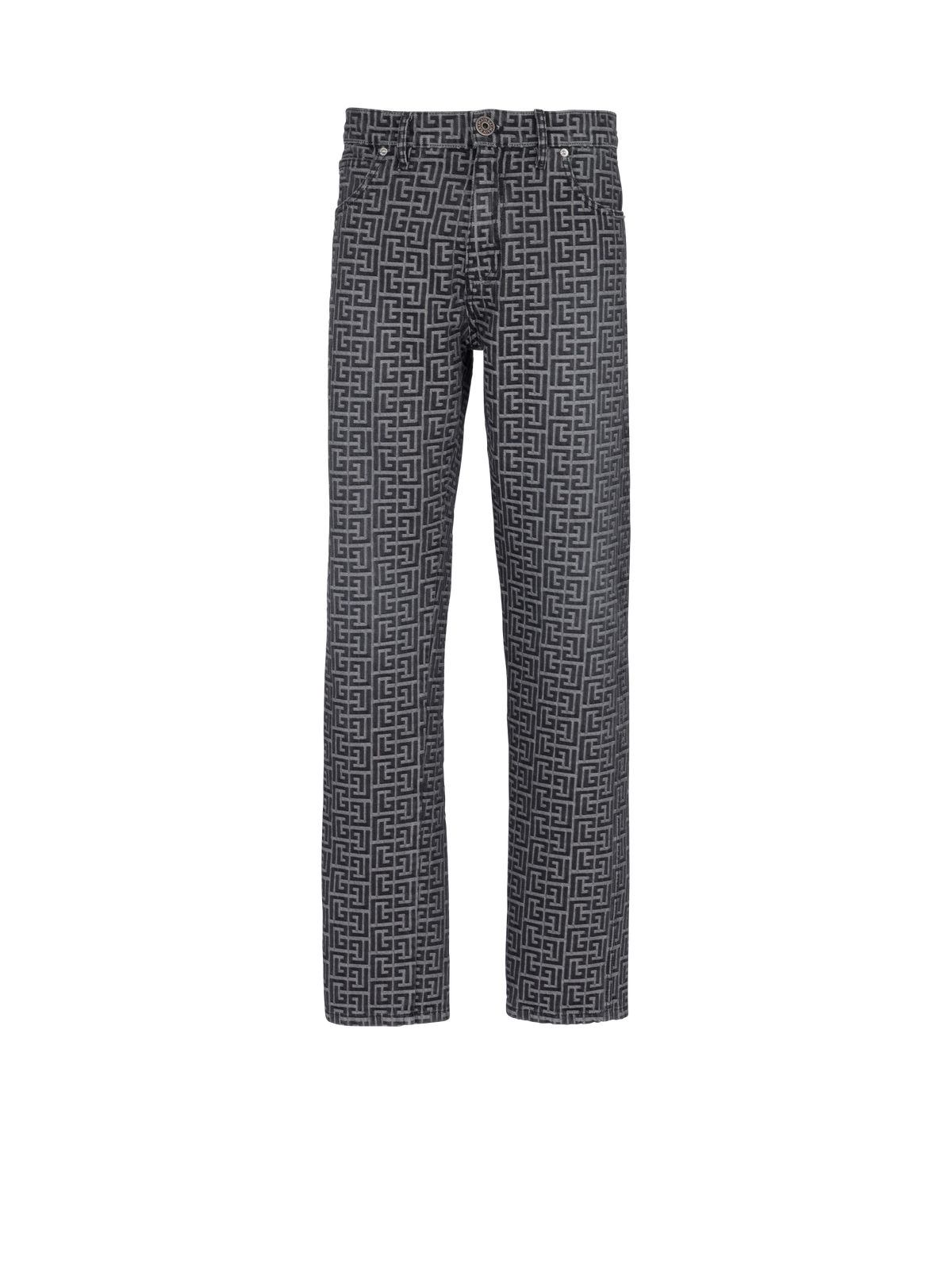 Jean en denim jacquard monogramme - Noir Délavé