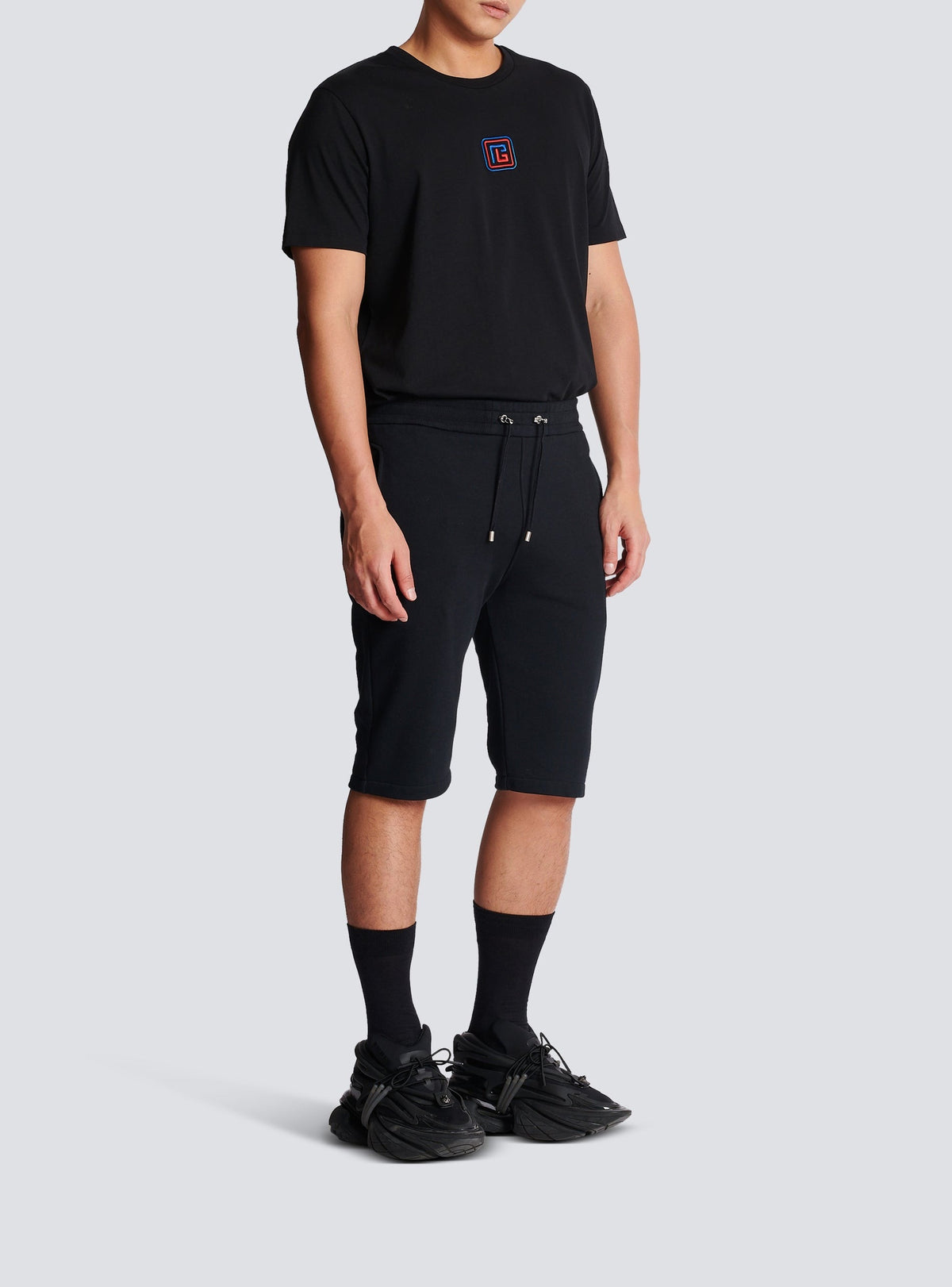 Flocked Bermuda shorts - Black & White