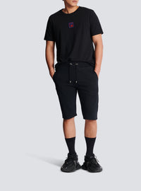 Flocked Bermuda shorts - Black & White