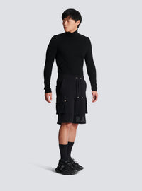Short cargo à logo embossé - Noir