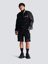 Short cargo à logo embossé - Noir